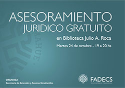 ASESORAMIENTO JURÍDICO GRATUITO EN LA BIBLIOTECA ROCA